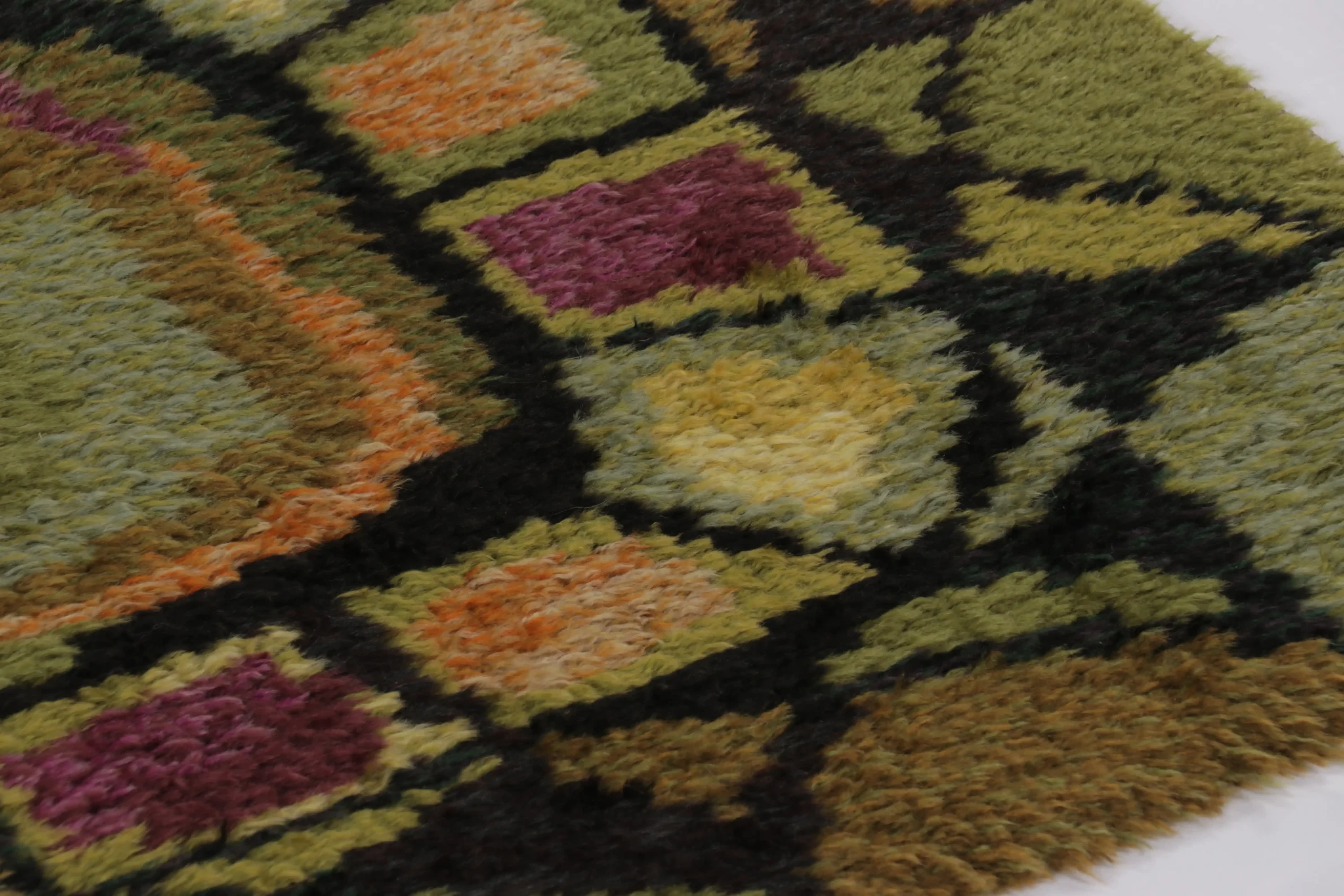 Vintage Swedish Rya Runner Rug