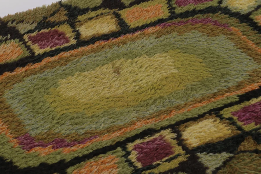 Vintage Swedish Rya Runner Rug