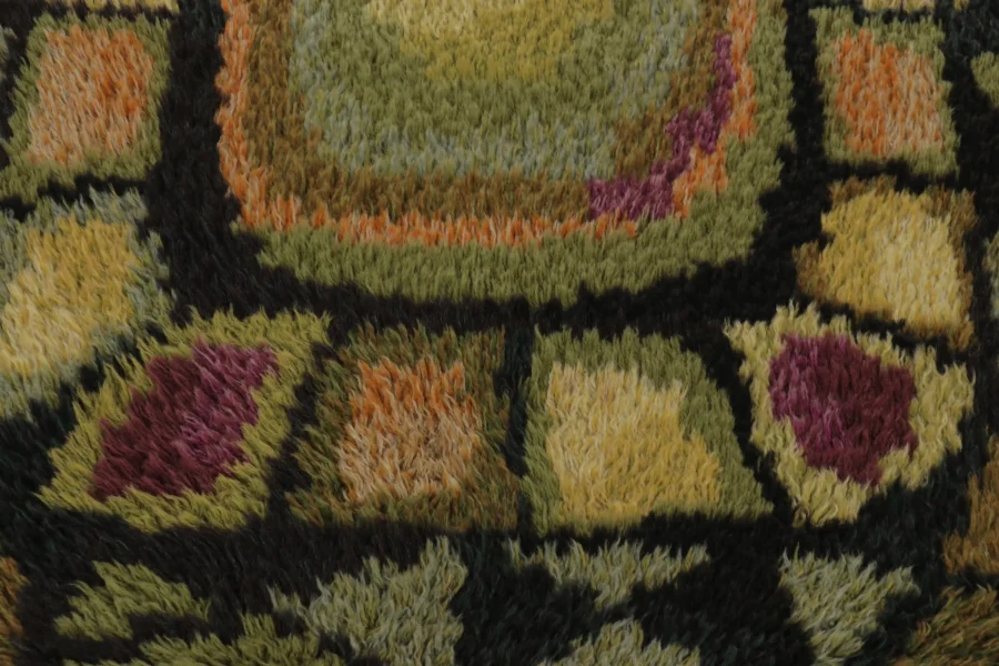 Vintage Swedish Rya Runner Rug