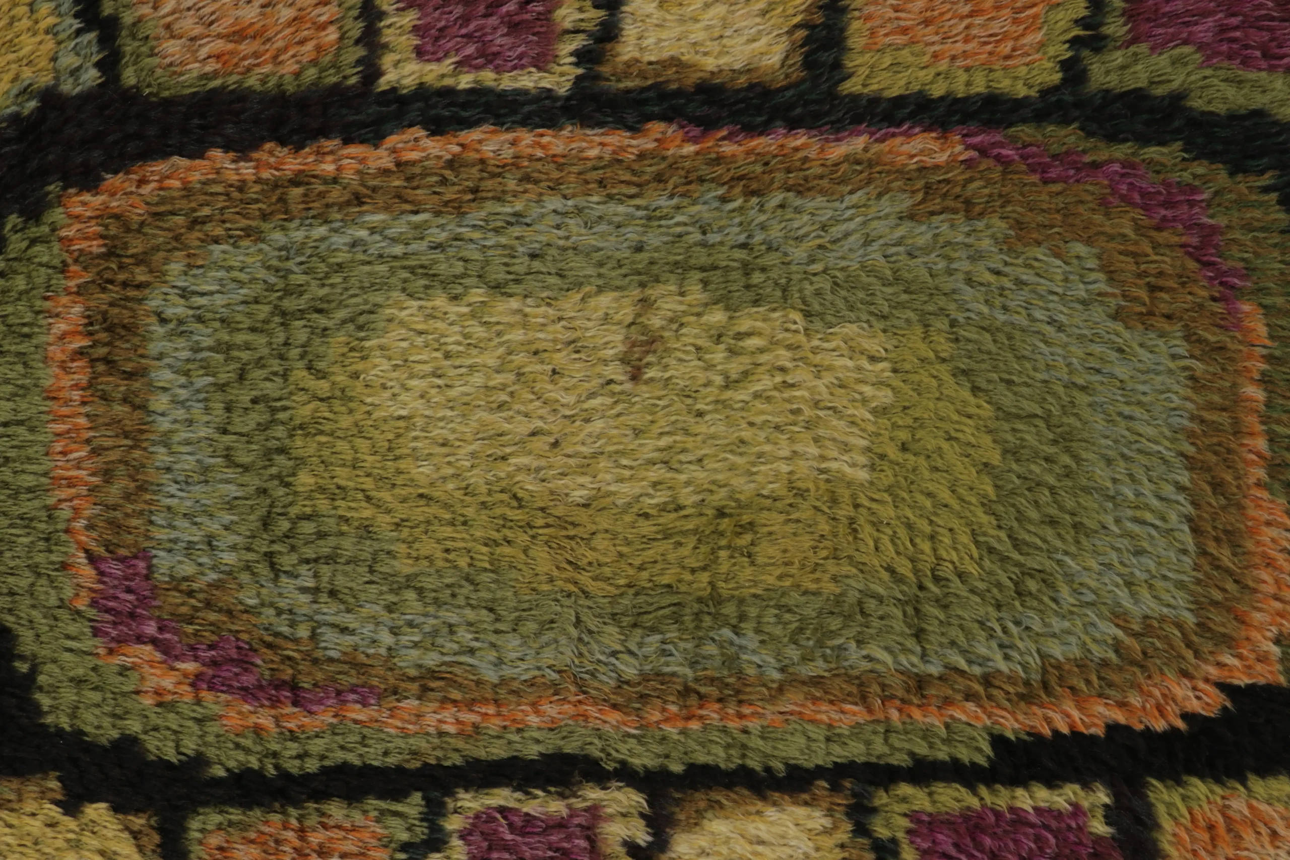 Vintage Swedish Rya Runner Rug