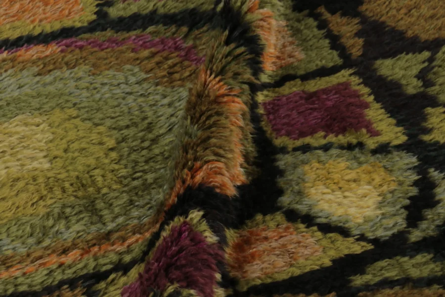 Vintage Swedish Rya Runner Rug