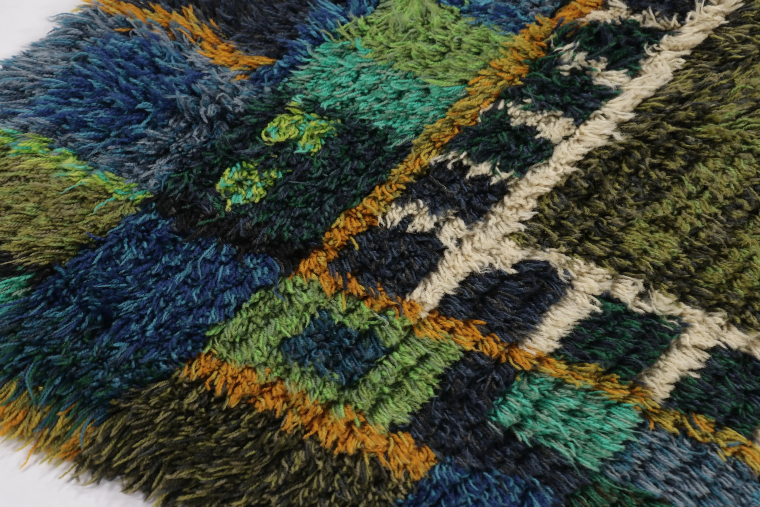 Vintage Swedish Rya Rug