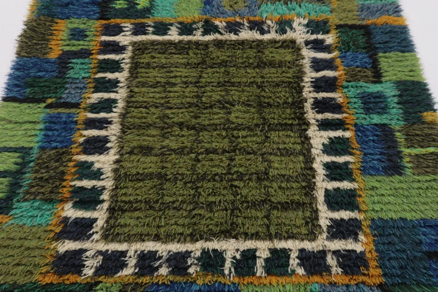 Vintage Swedish Rya Rug