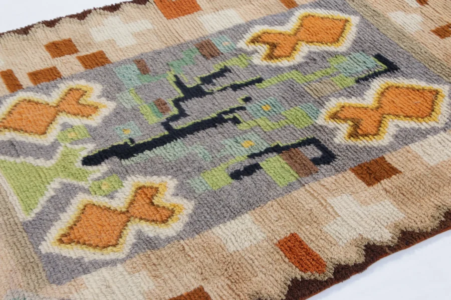 Vintage Swedish Rya Rug