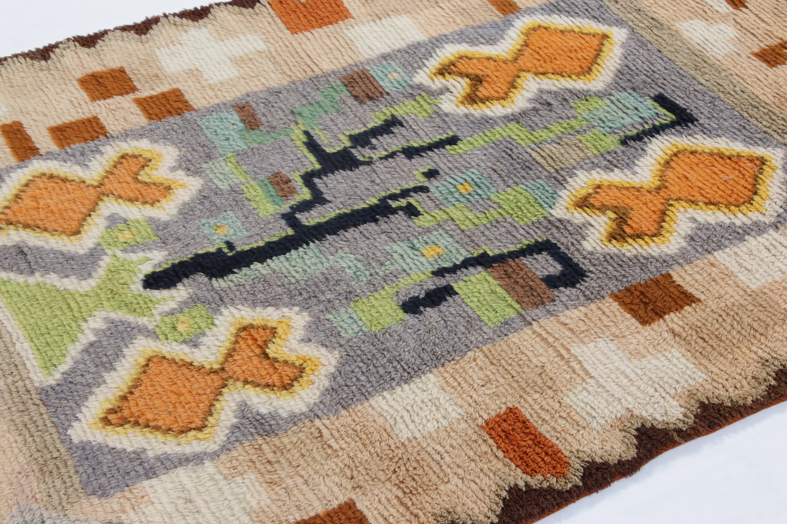 Vintage Swedish Rya Rug