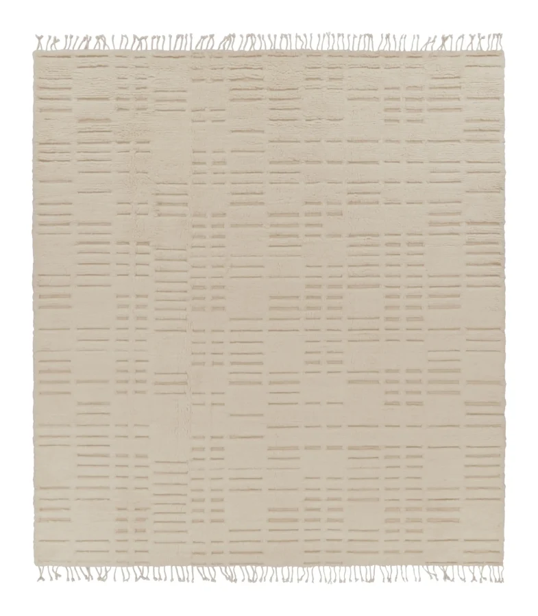 Rug & Kilim's Moroccan Oversized Custom Rug Design, Lush White Pile
