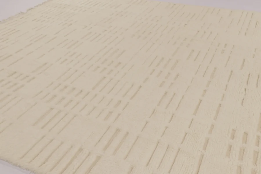 Hover image of Rug & Kilim's Moroccan Oversized Custom Rug Design, Lush White Pile