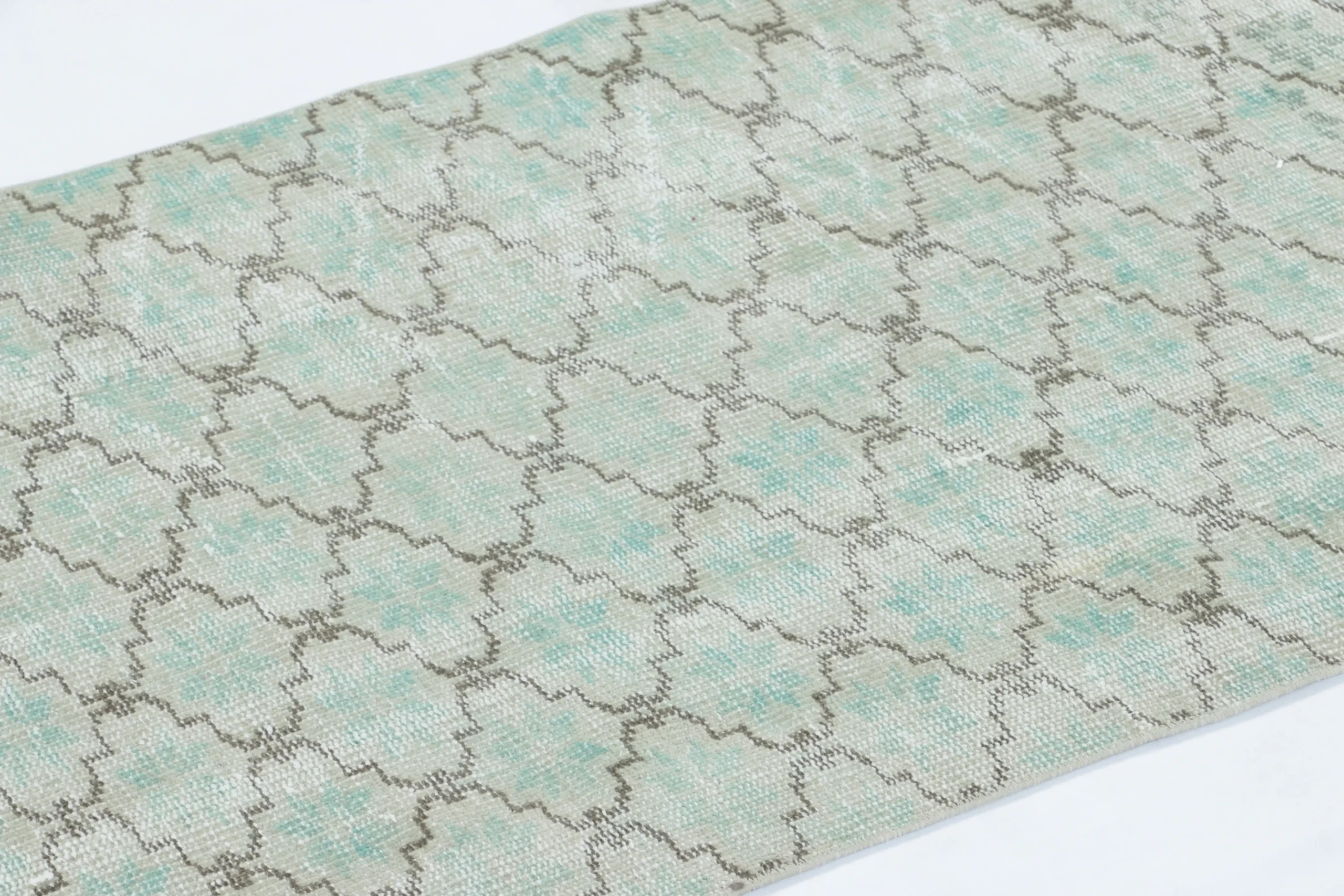 Vintage Distressed Geometric Rug
