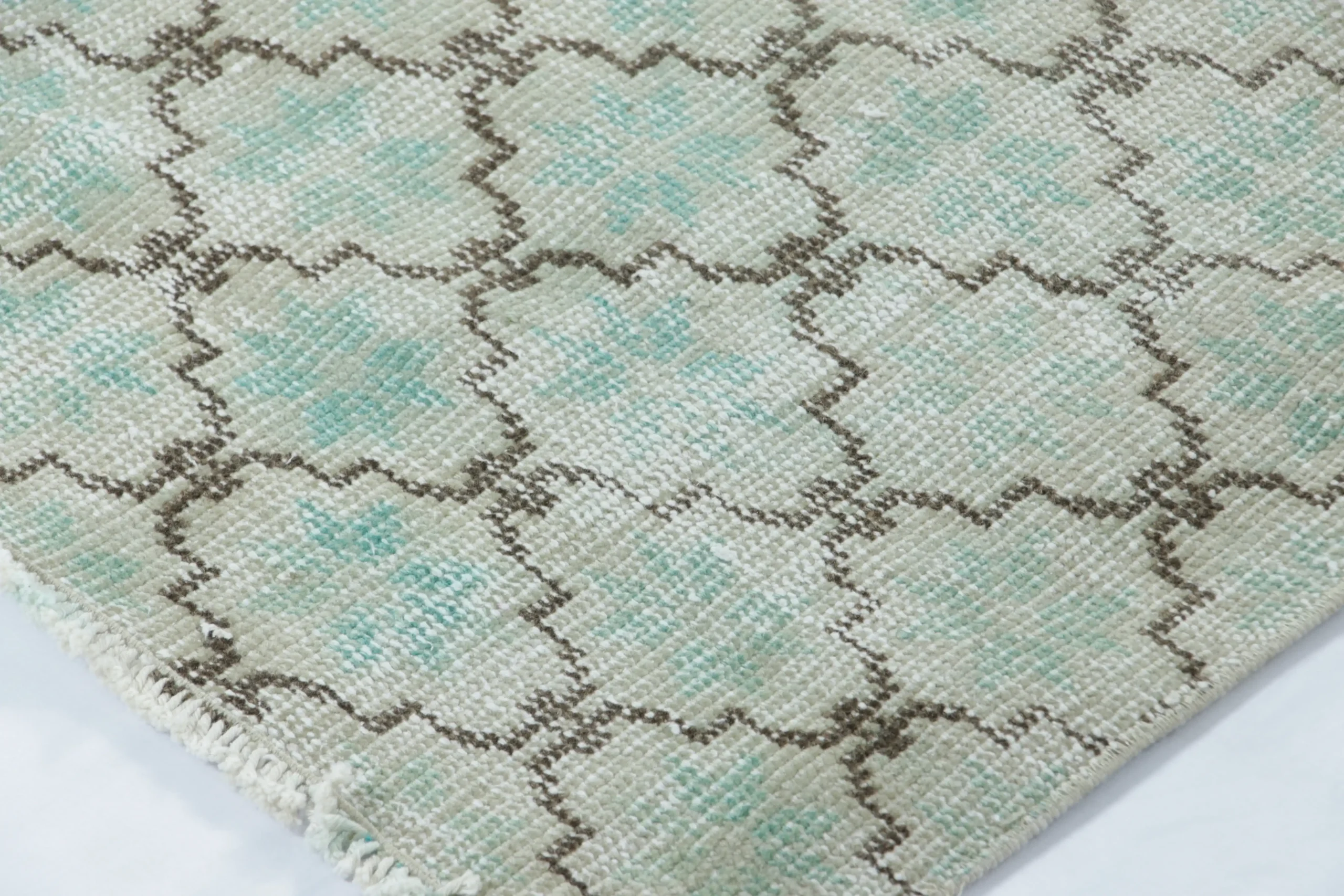 Vintage Distressed Geometric Rug