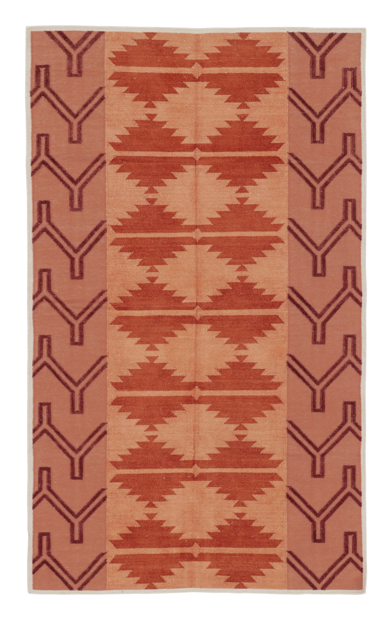 Contemporary Geometric Dhurrie Flatweave Rug