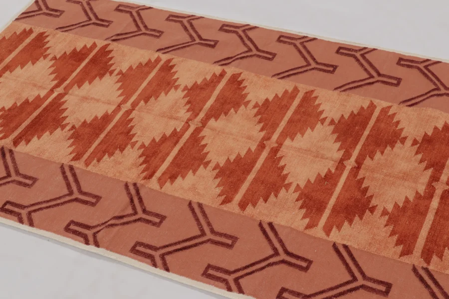 Contemporary Geometric Dhurrie Flatweave Rug