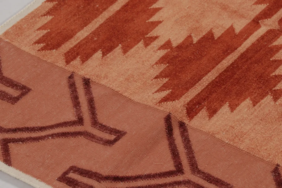 Contemporary Geometric Dhurrie Flatweave Rug