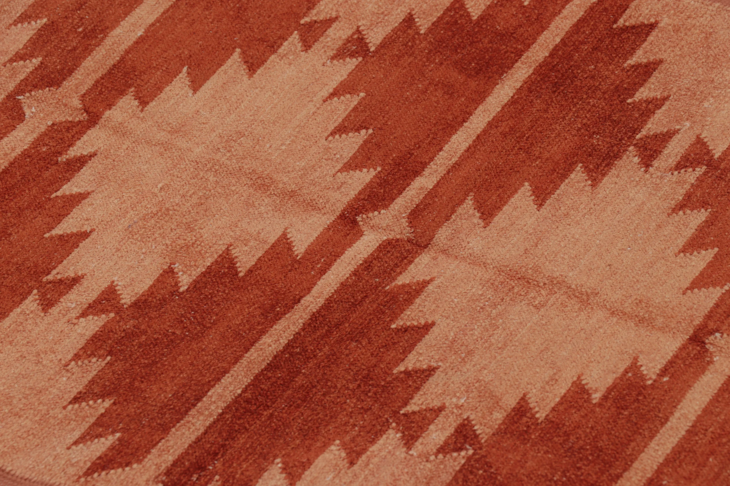 Contemporary Geometric Dhurrie Flatweave Rug