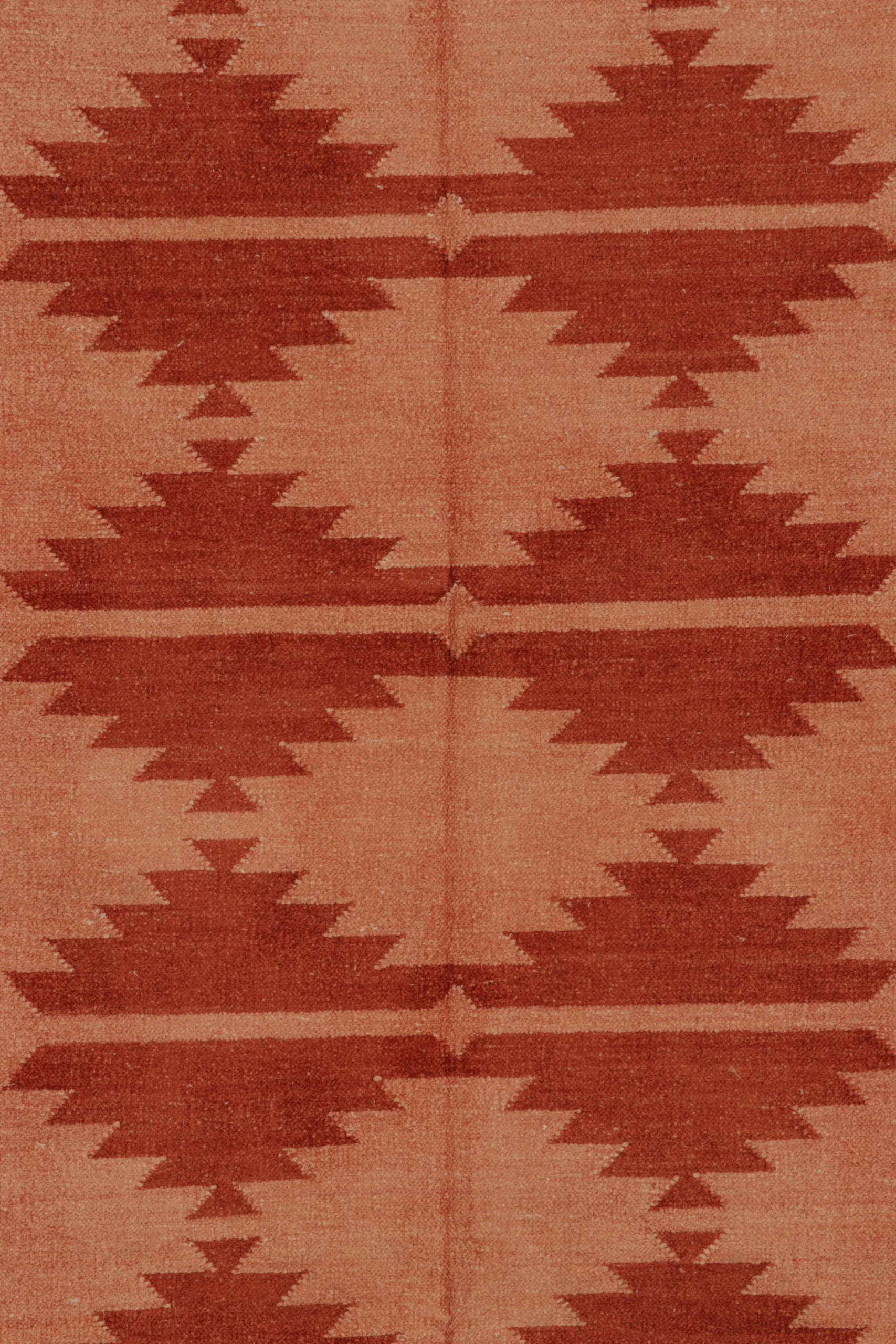 Contemporary Geometric Dhurrie Flatweave Rug