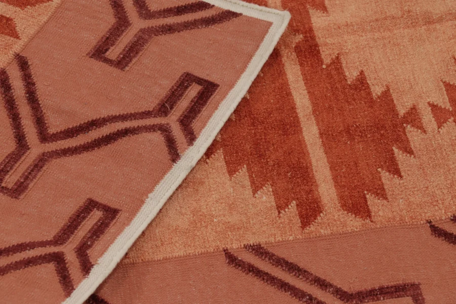 Contemporary Geometric Dhurrie Flatweave Rug