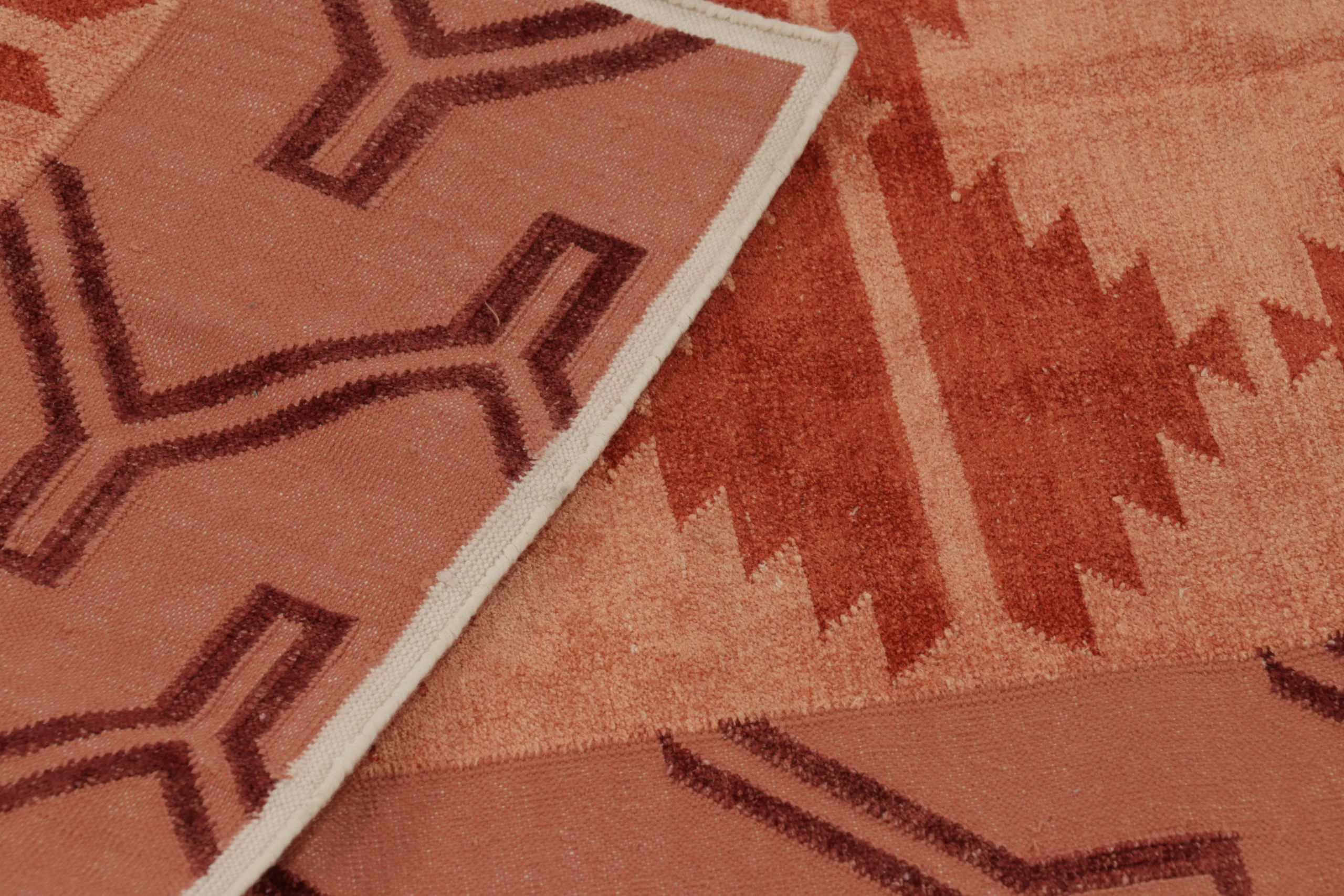 Contemporary Geometric Dhurrie Flatweave Rug