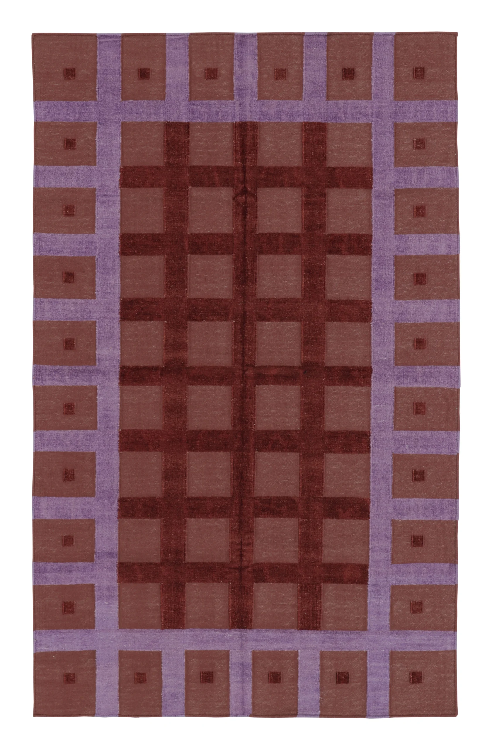 Contemporary Geometric Dhurrie Flatweave Rug