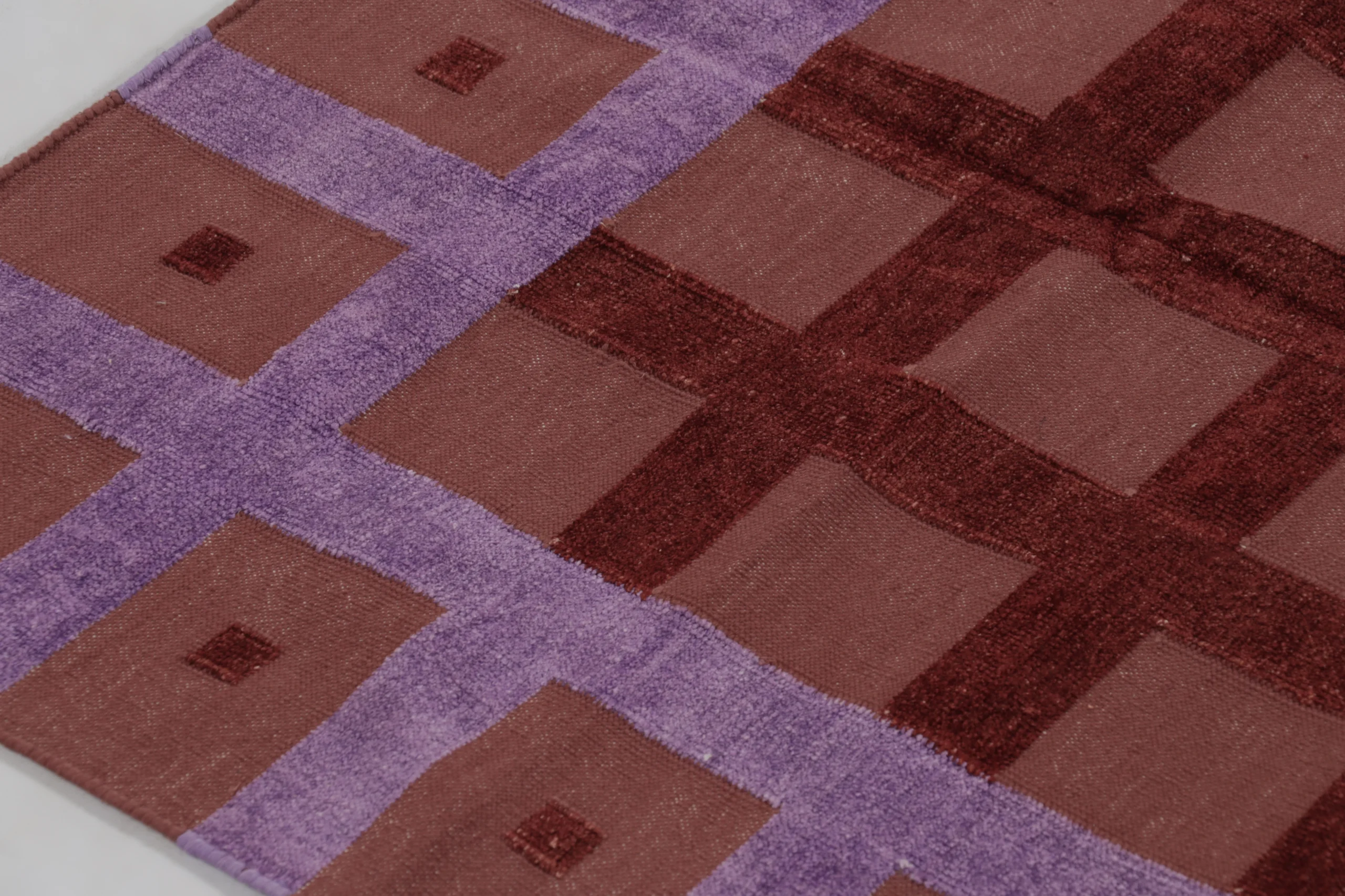 Contemporary Geometric Dhurrie Flatweave Rug