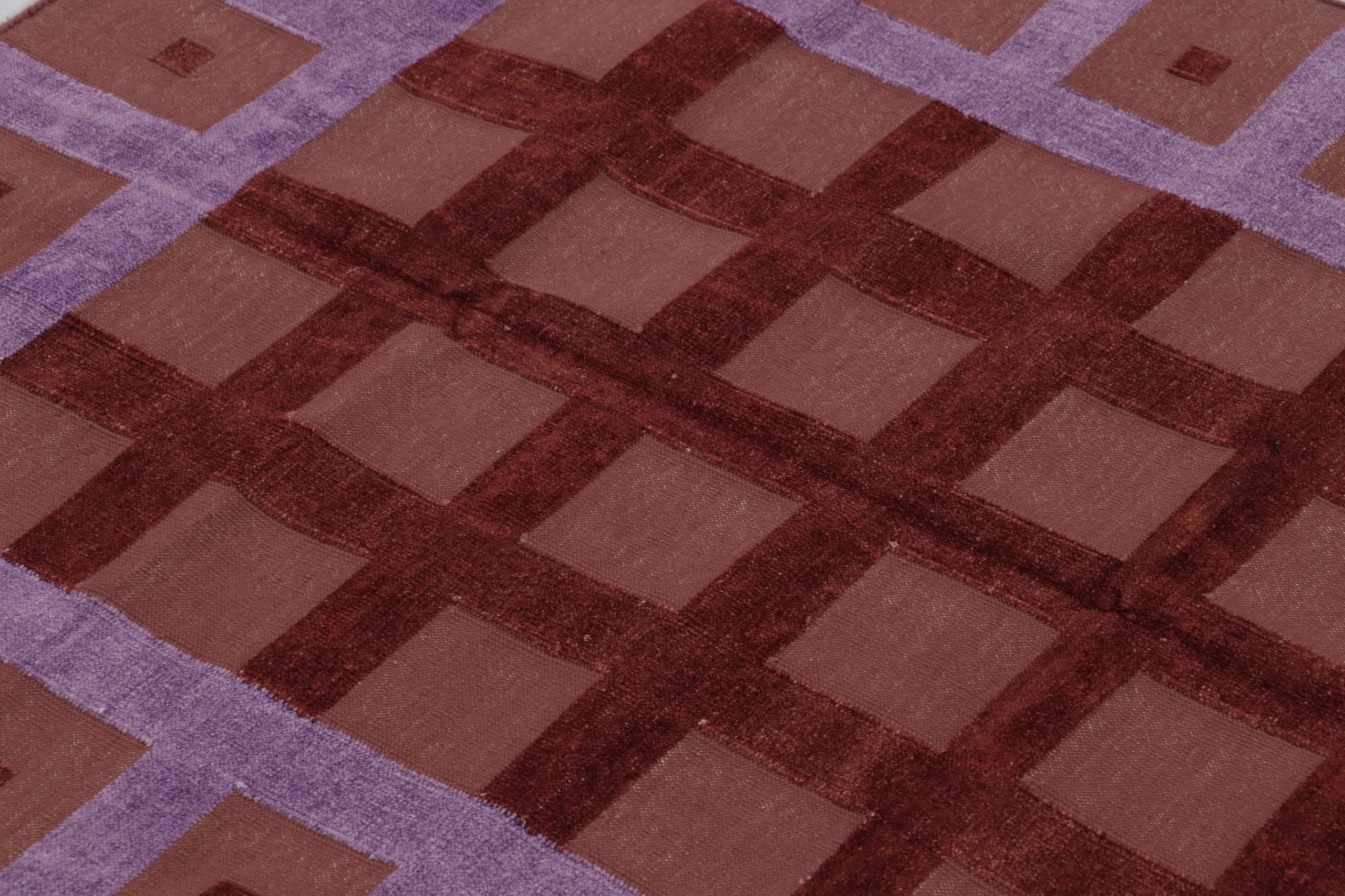Contemporary Geometric Dhurrie Flatweave Rug