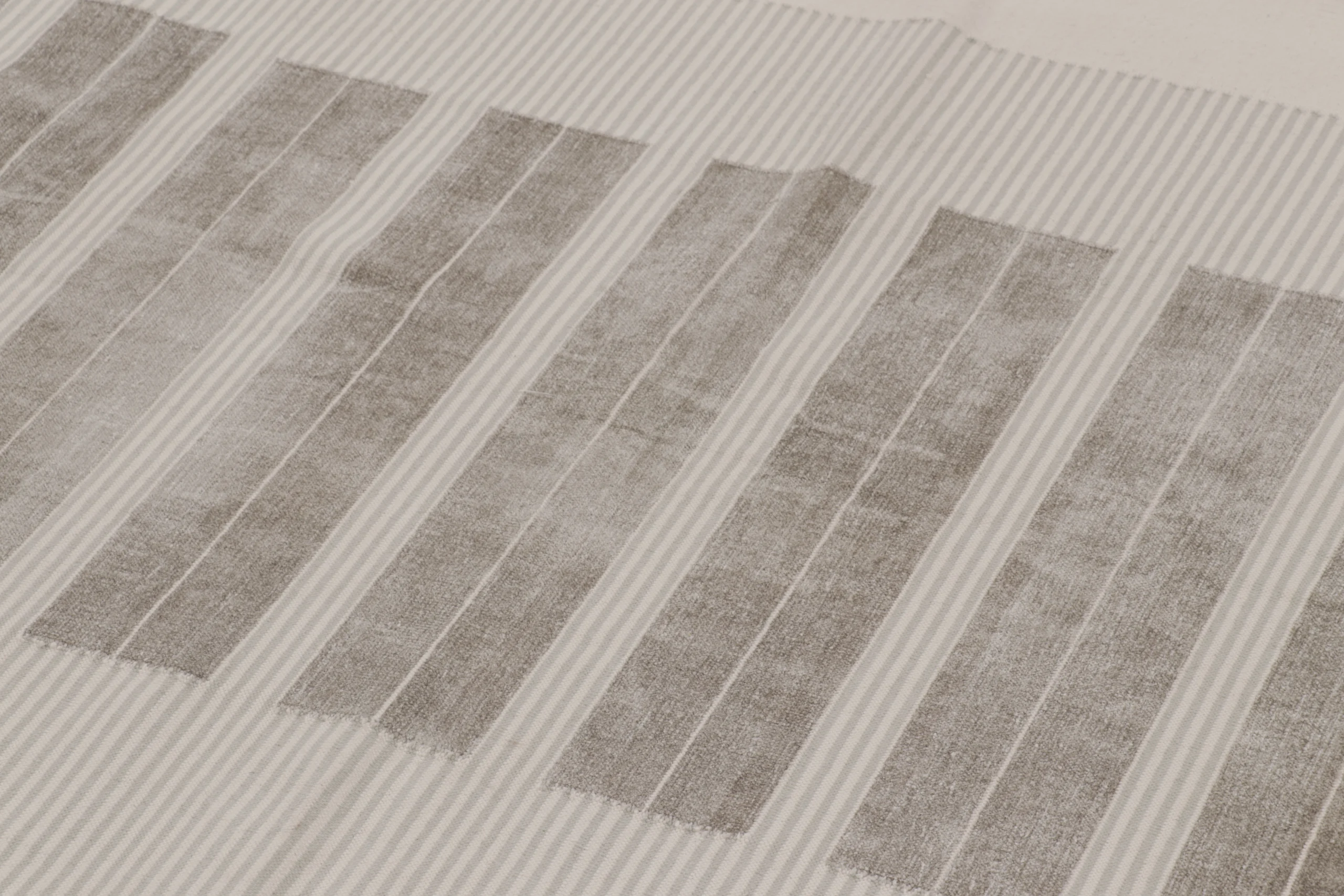 Contemporary Striped Dhurrie Flatweave