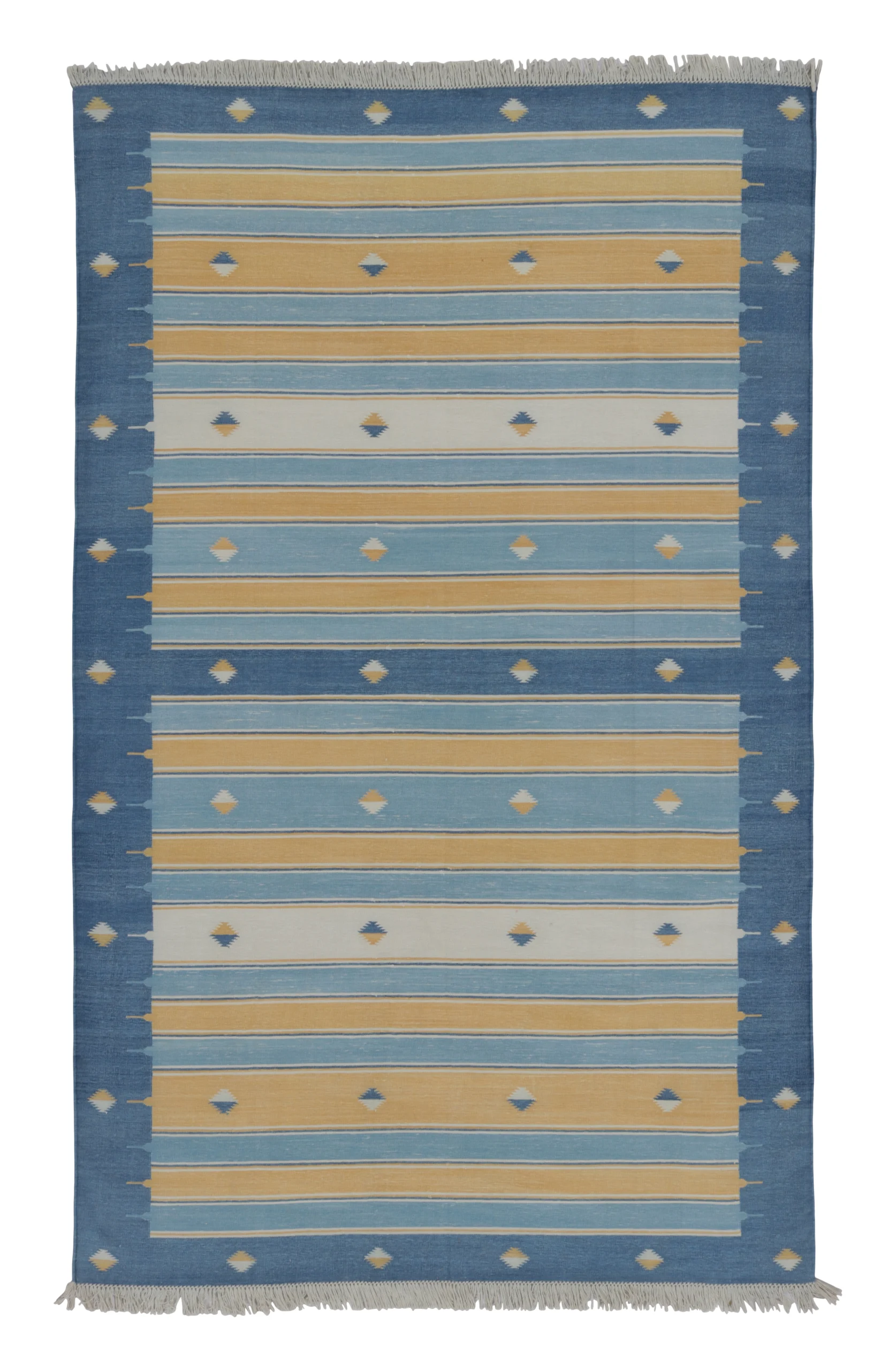 Contemporary Striped Dhurrie Flatweave Rug