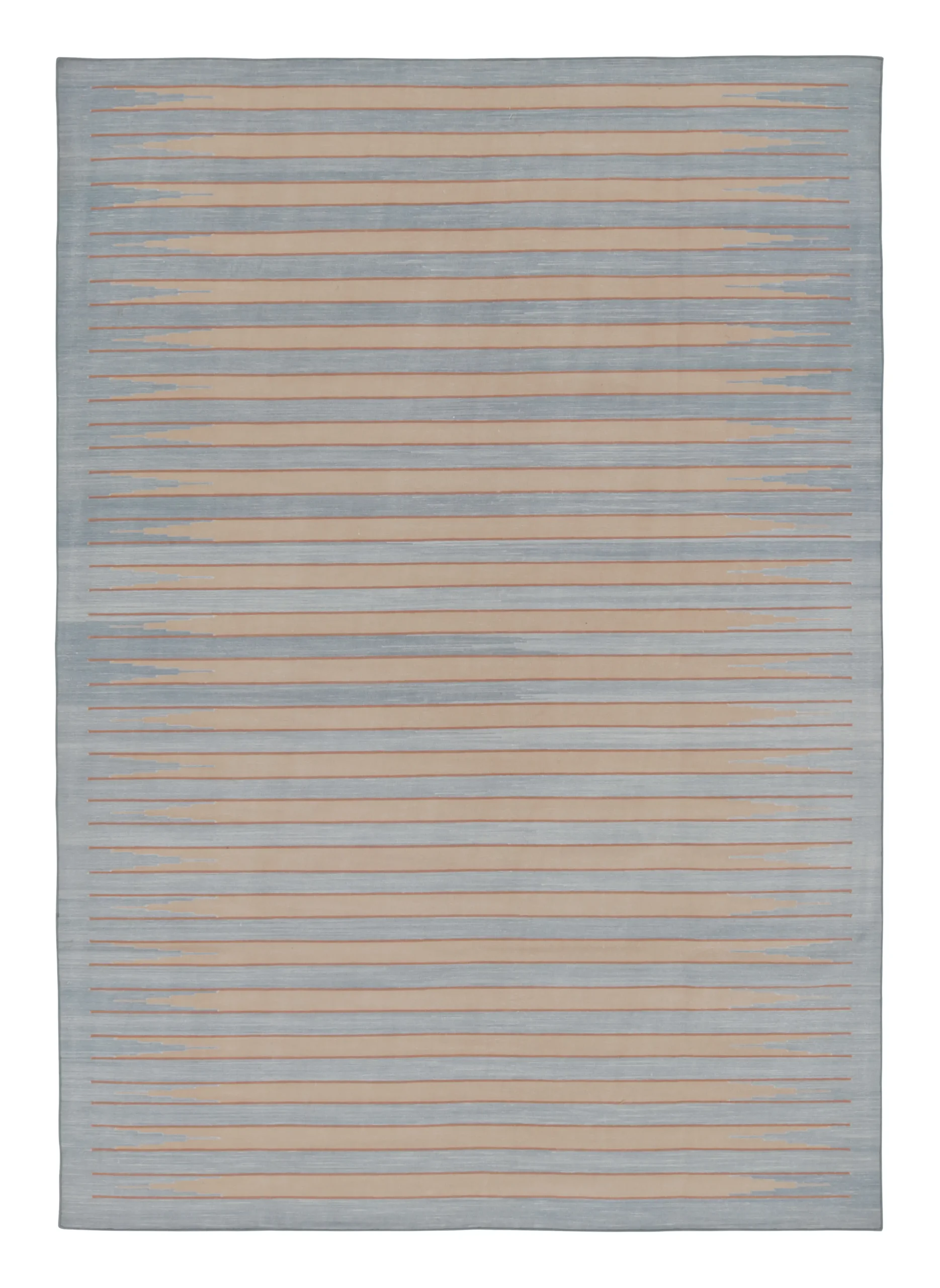 Contemporary Striped Dhurrie Flatweave Rug