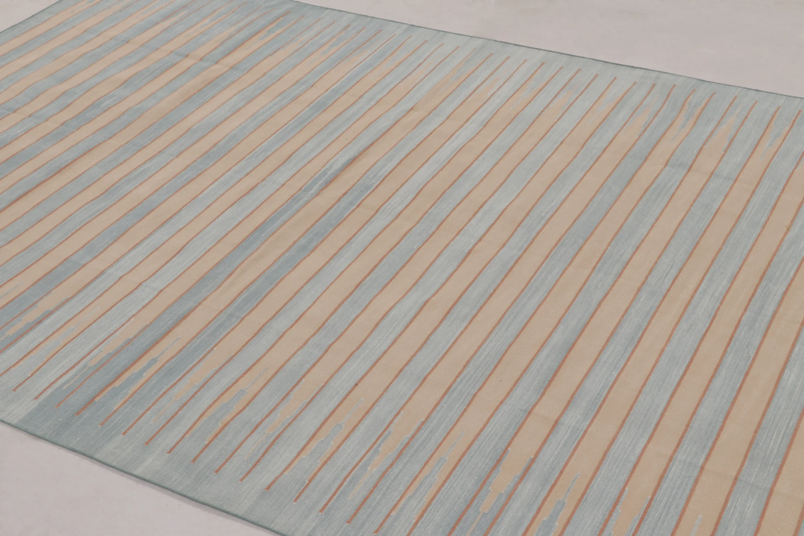 Contemporary Striped Dhurrie Flatweave Rug