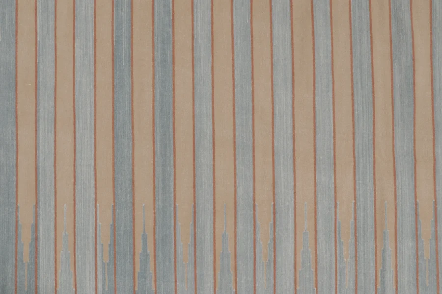 Contemporary Striped Dhurrie Flatweave Rug