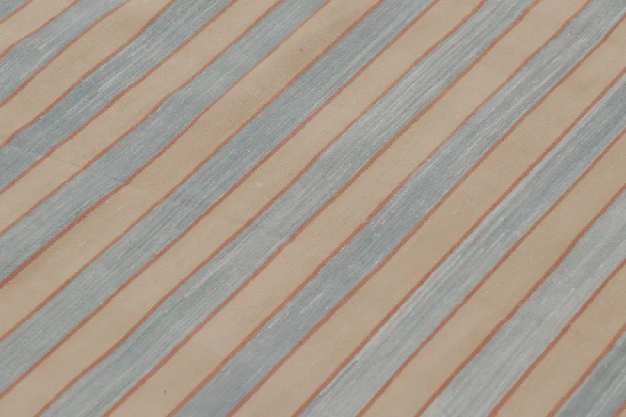 Contemporary Striped Dhurrie Flatweave Rug