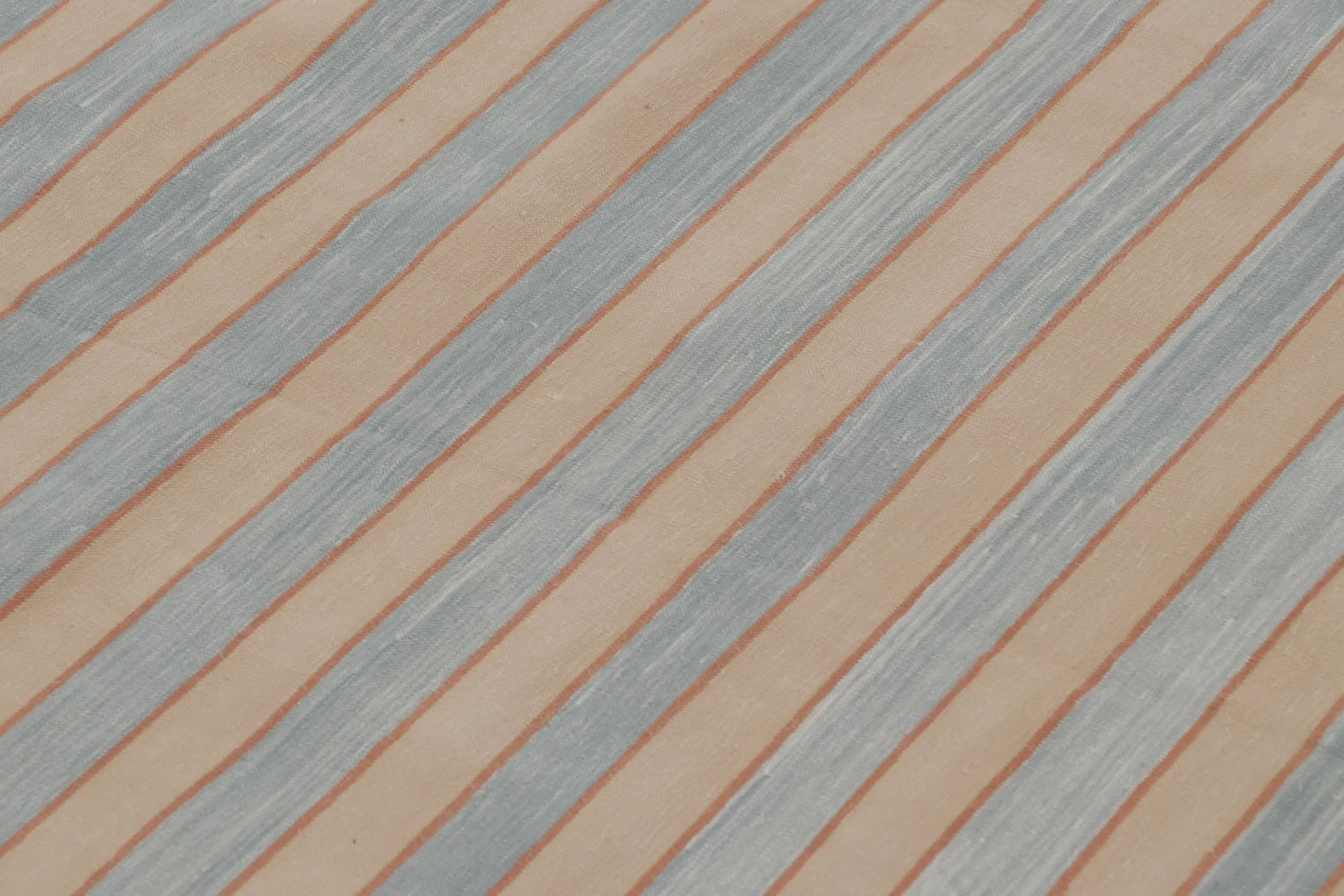Contemporary Striped Dhurrie Flatweave Rug