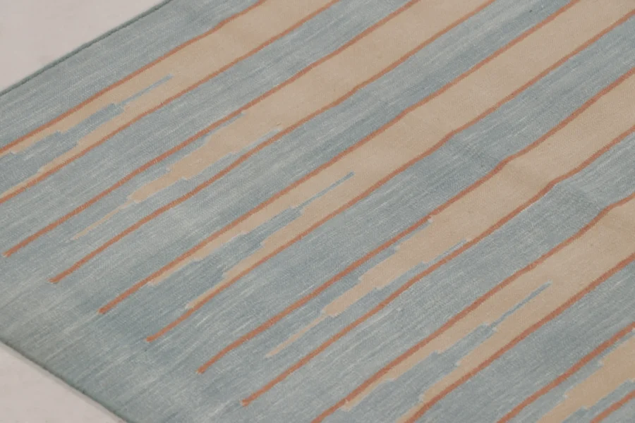 Contemporary Striped Dhurrie Flatweave Rug