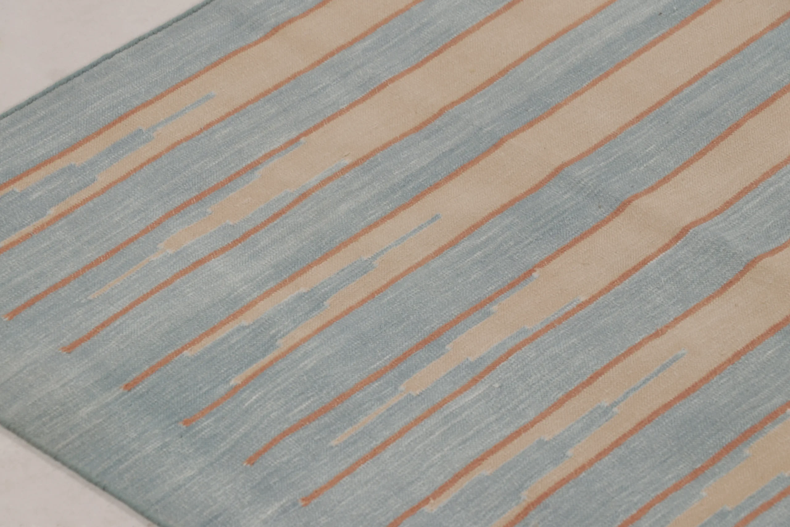 Contemporary Striped Dhurrie Flatweave Rug