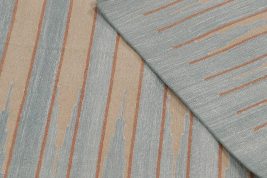 Contemporary Striped Dhurrie Flatweave Rug