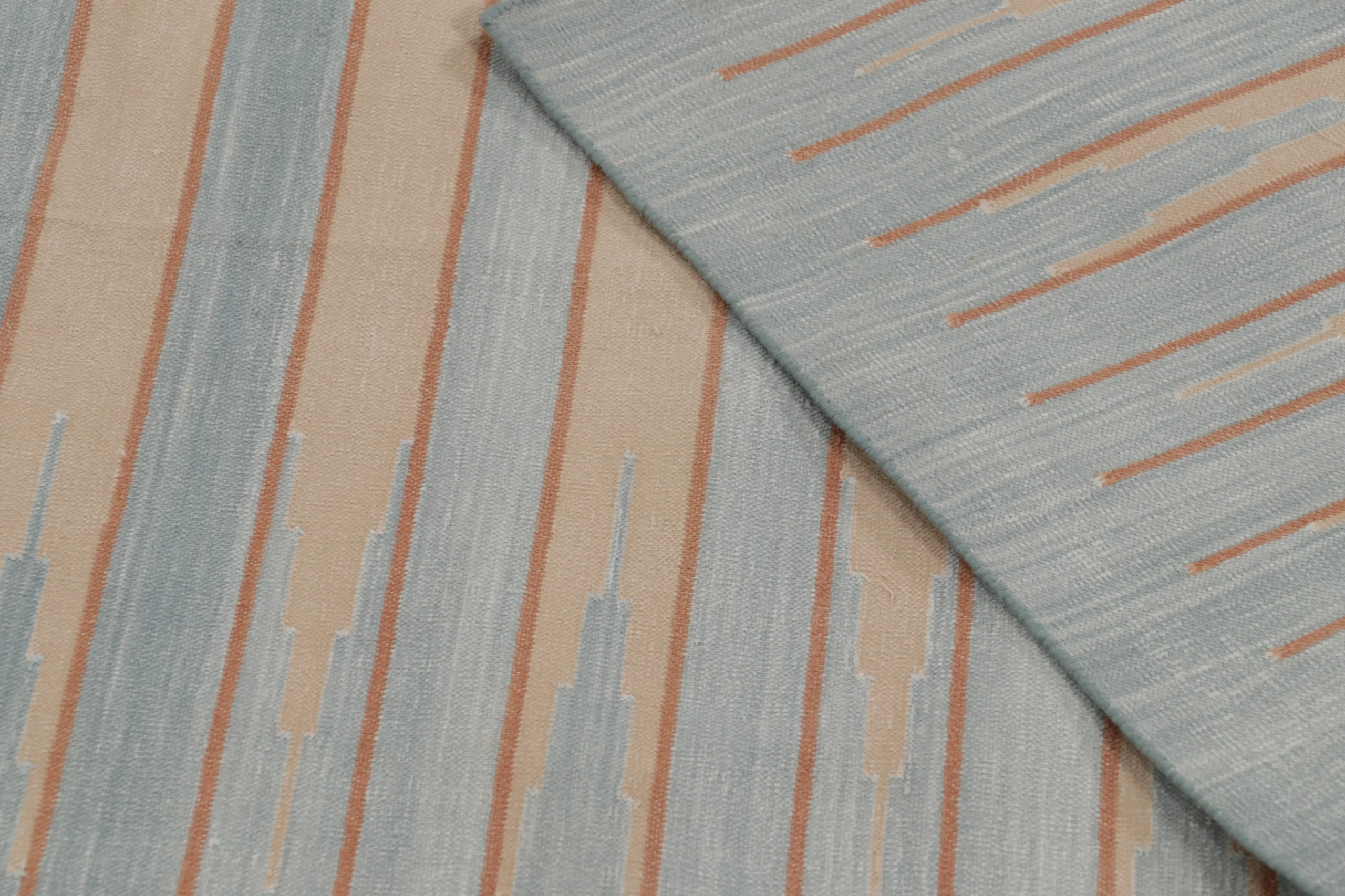 Contemporary Striped Dhurrie Flatweave Rug