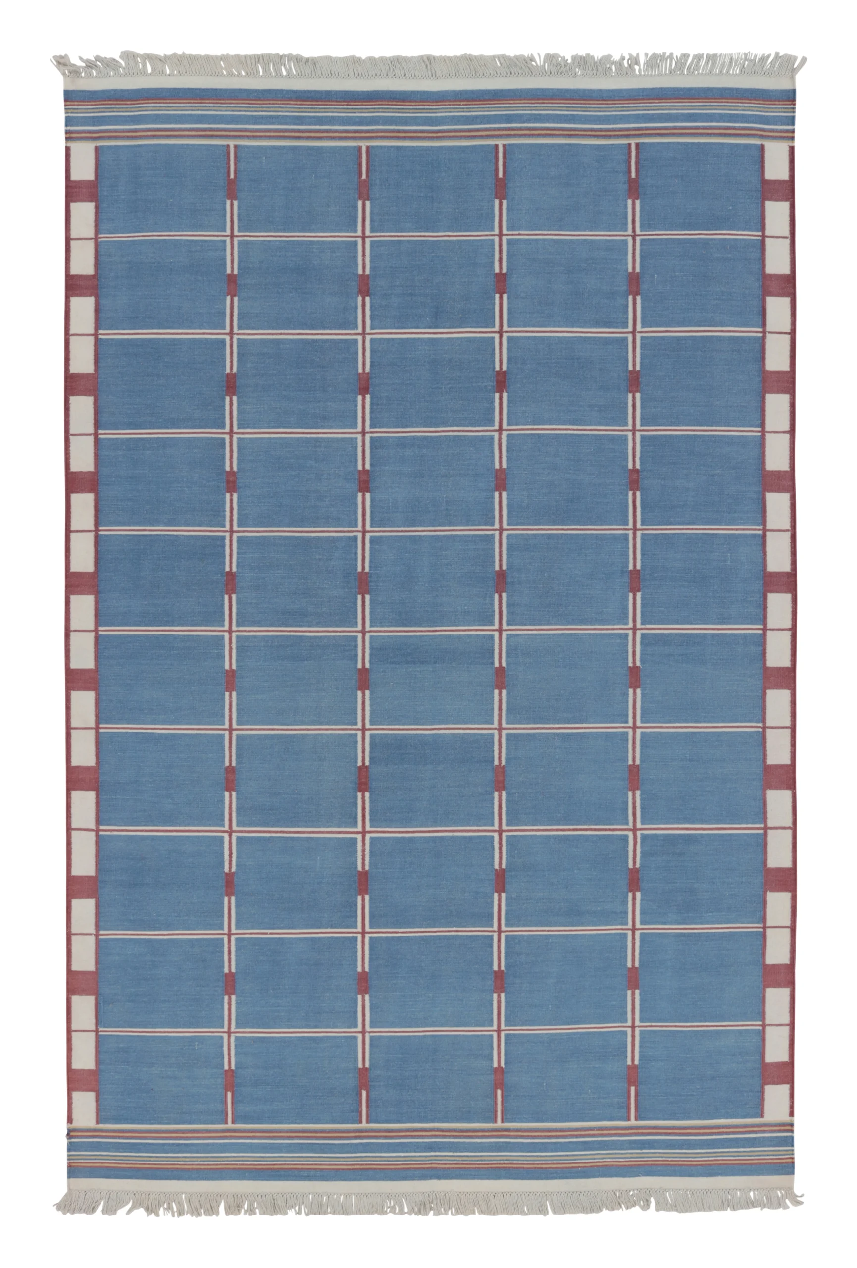 Contemporary Striped Geometric Dhurrie Flatweave
