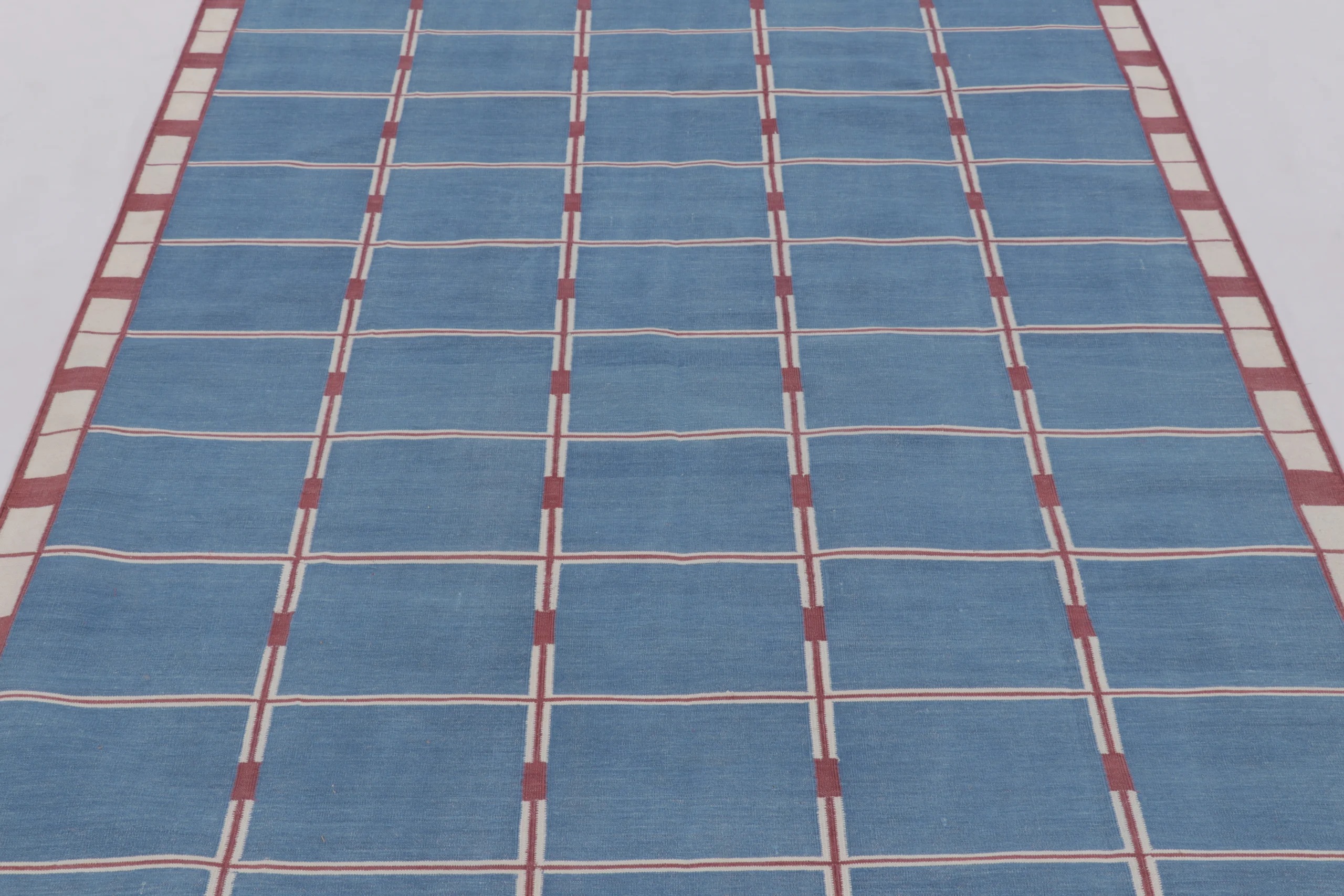 Contemporary Striped Geometric Dhurrie Flatweave