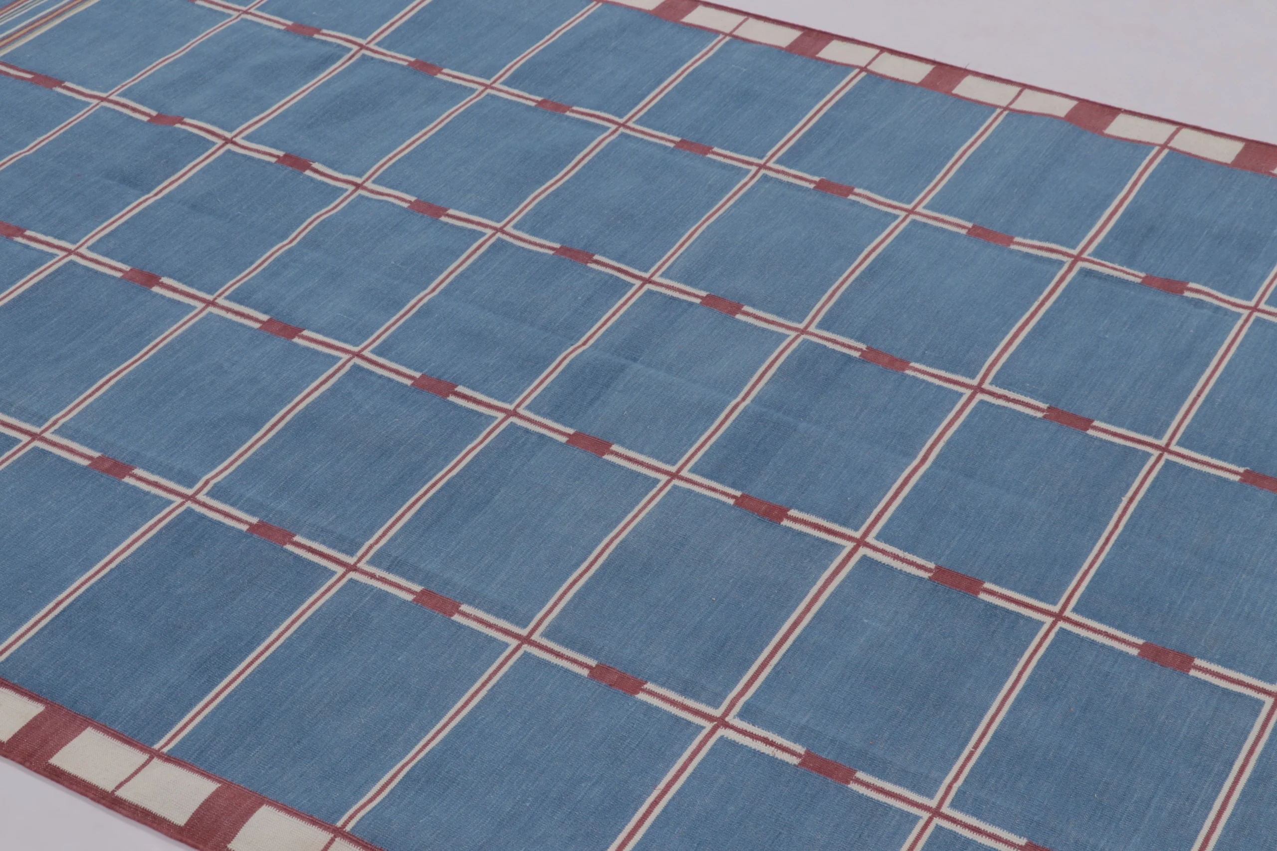 Contemporary Striped Geometric Dhurrie Flatweave