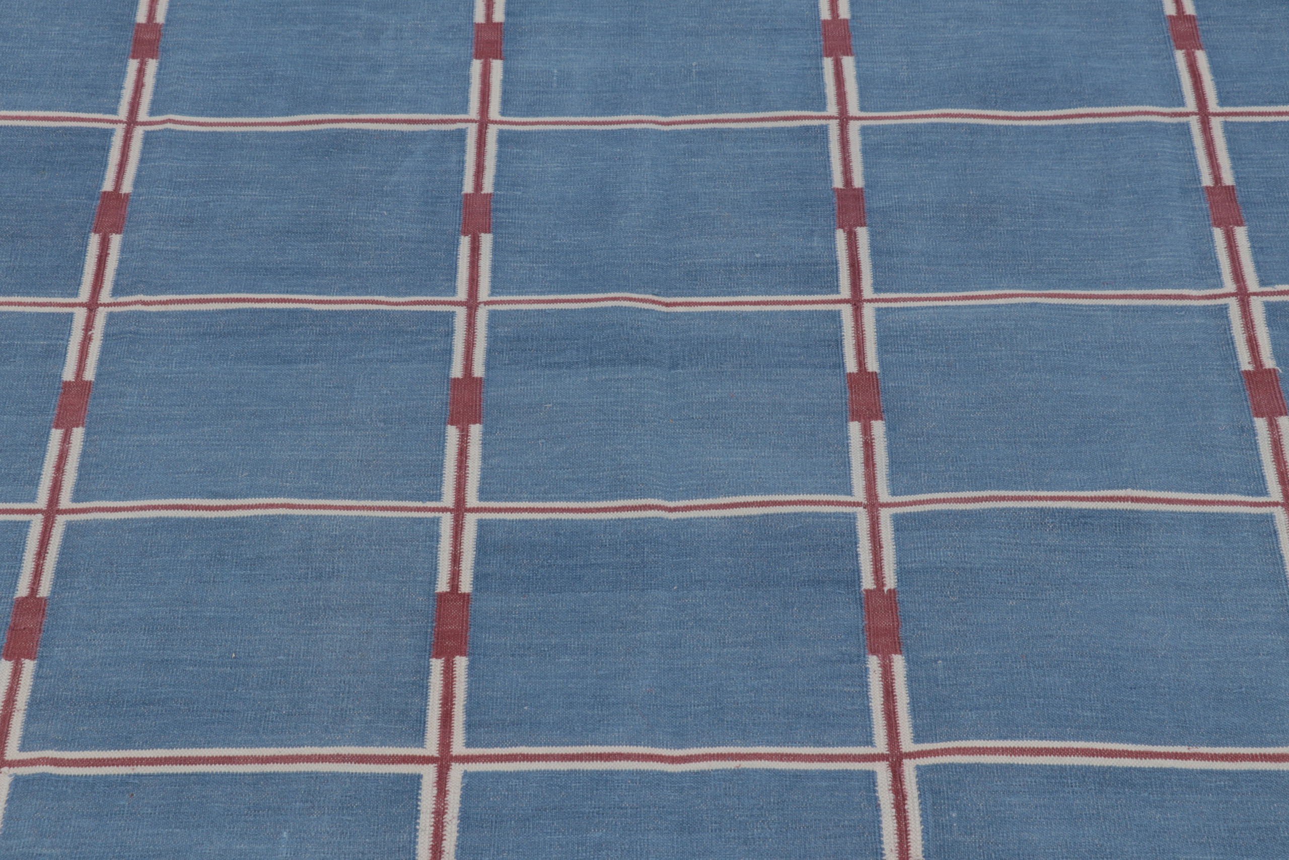 Contemporary Striped Geometric Dhurrie Flatweave