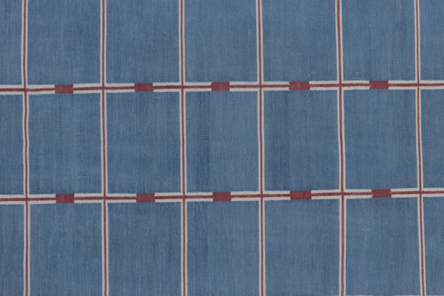 Contemporary Striped Geometric Dhurrie Flatweave