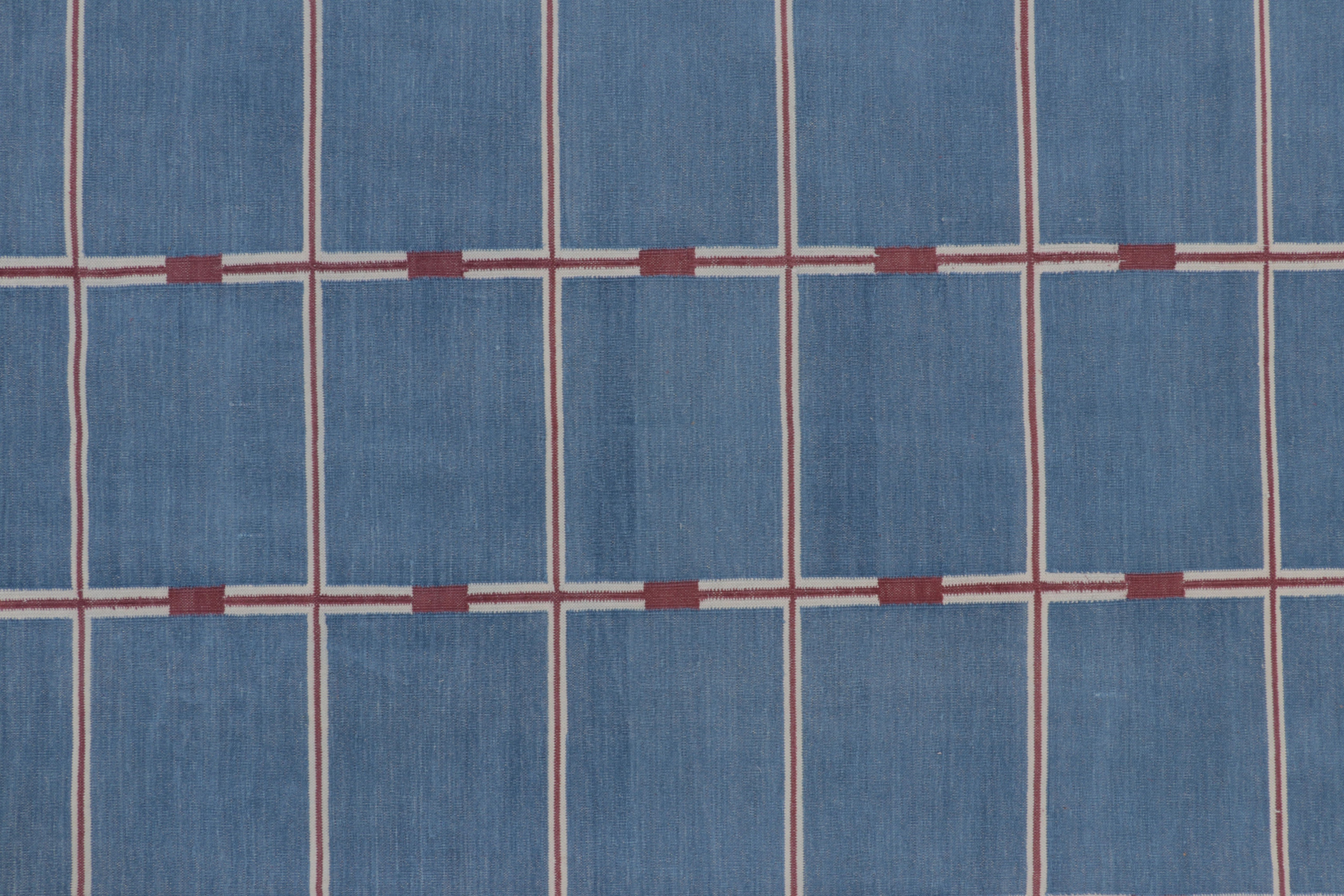 Contemporary Striped Geometric Dhurrie Flatweave