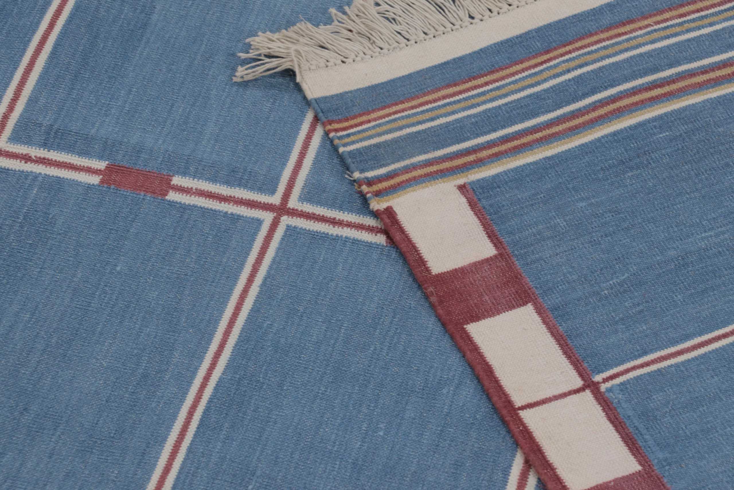 Contemporary Striped Geometric Dhurrie Flatweave
