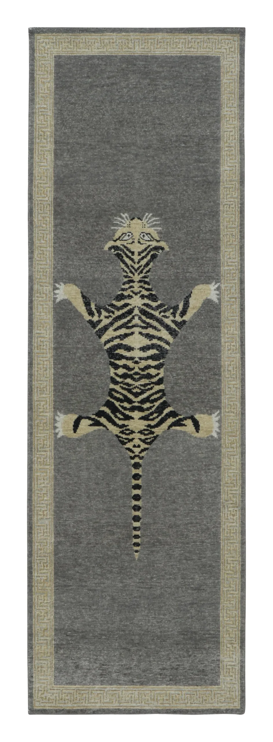Modern Distressed Tiger Runner Rug