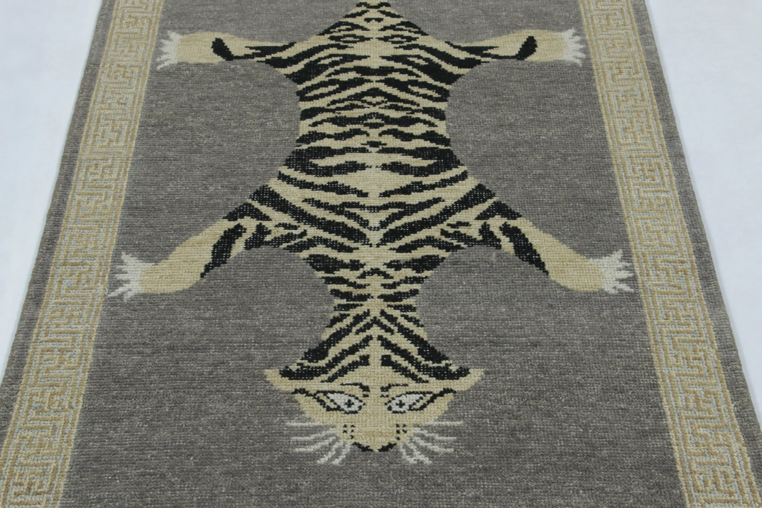 Modern Distressed Tiger Runner Rug
