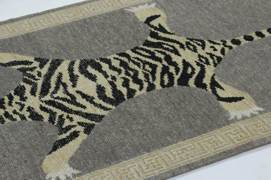 Modern Distressed Tiger Runner Rug
