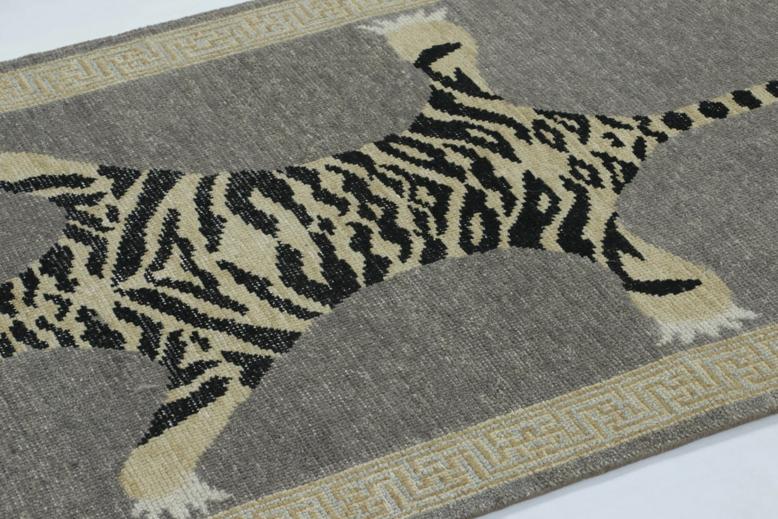 Modern Distressed Tiger Runner Rug