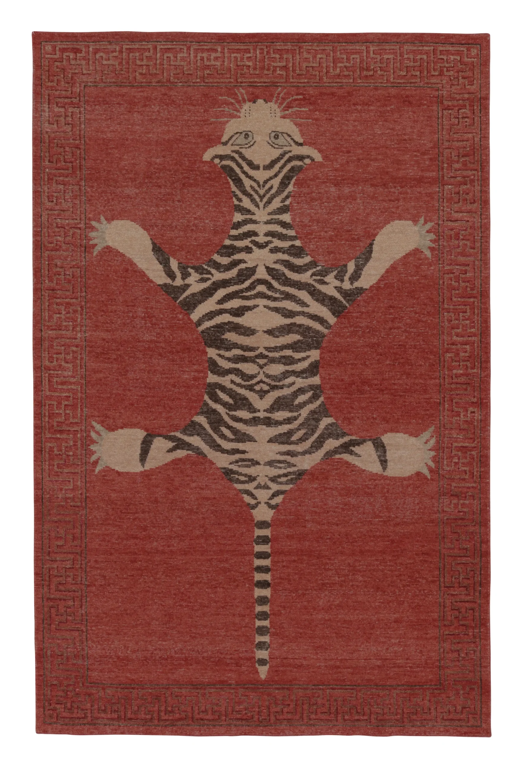 Modern Distressed Tiger Rug