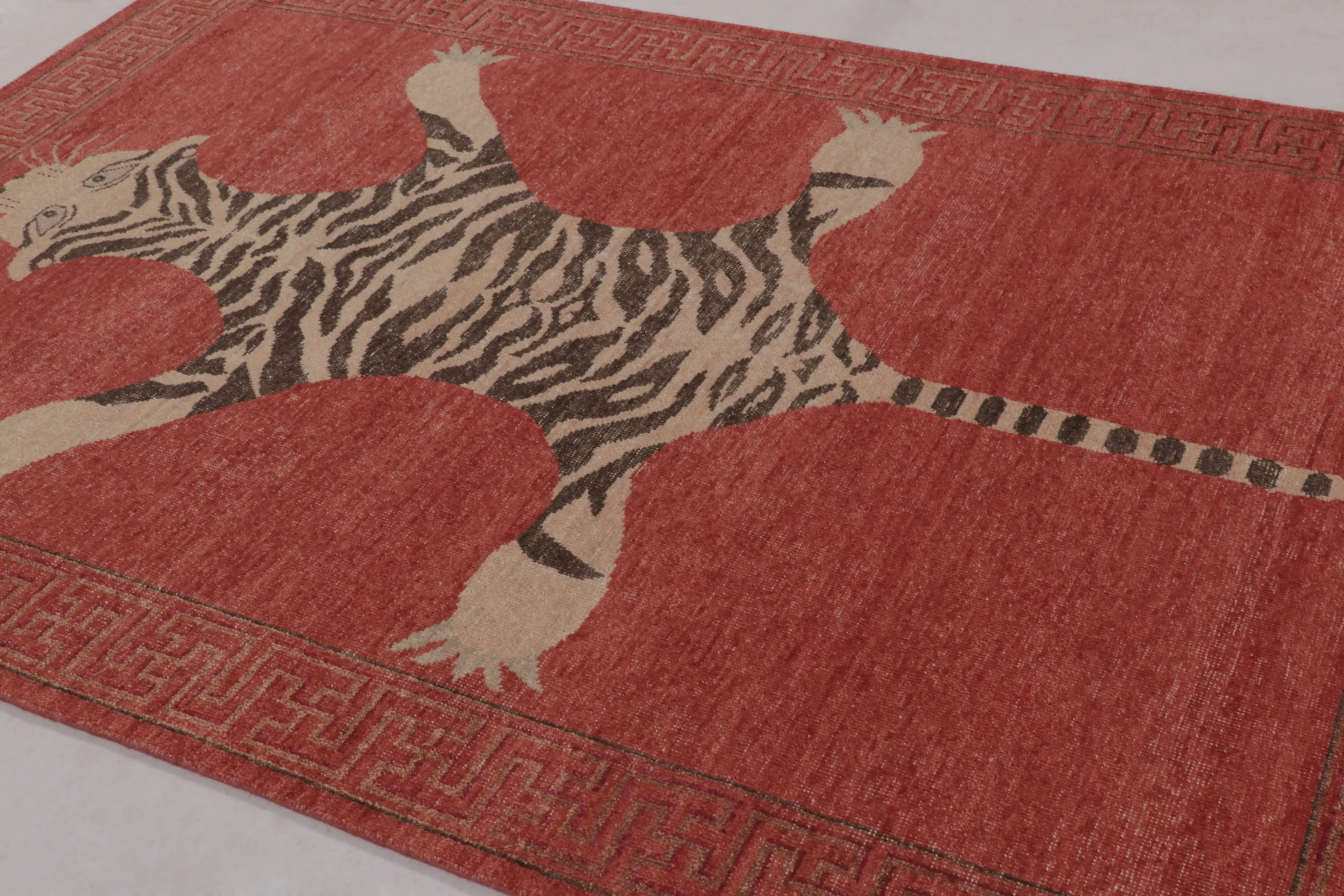 Modern Distressed Tiger Rug