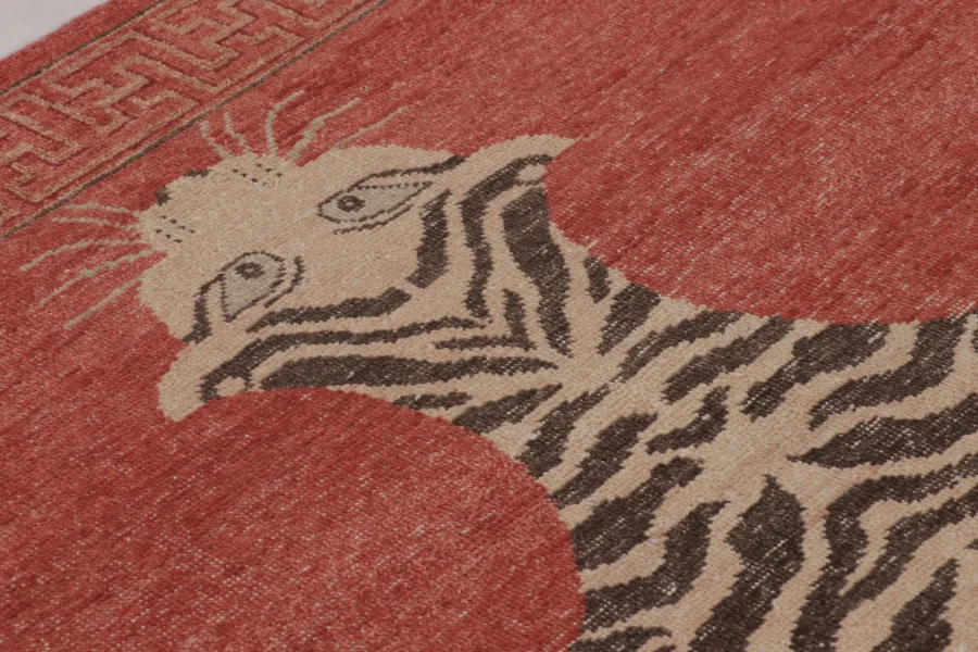 Modern Distressed Tiger Rug