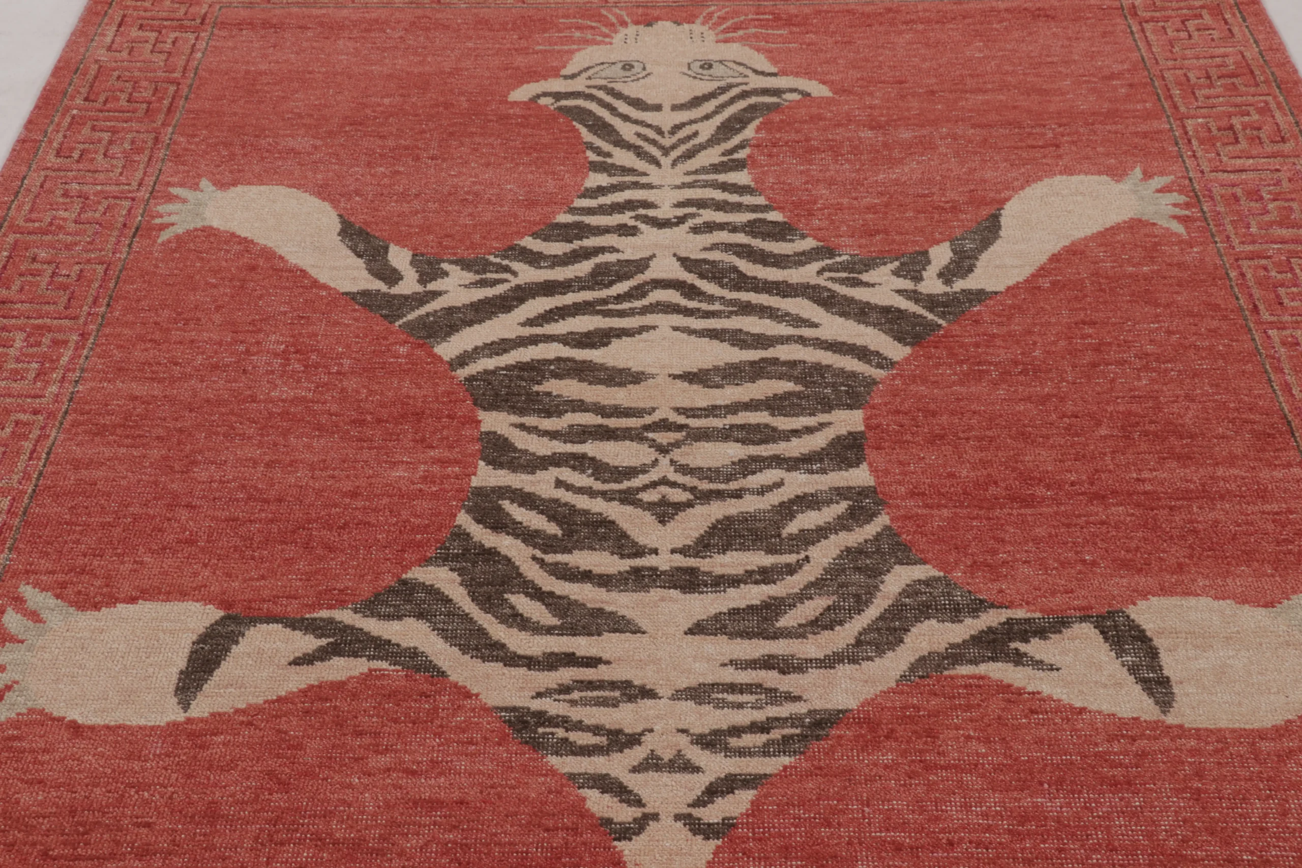 Modern Distressed Tiger Rug