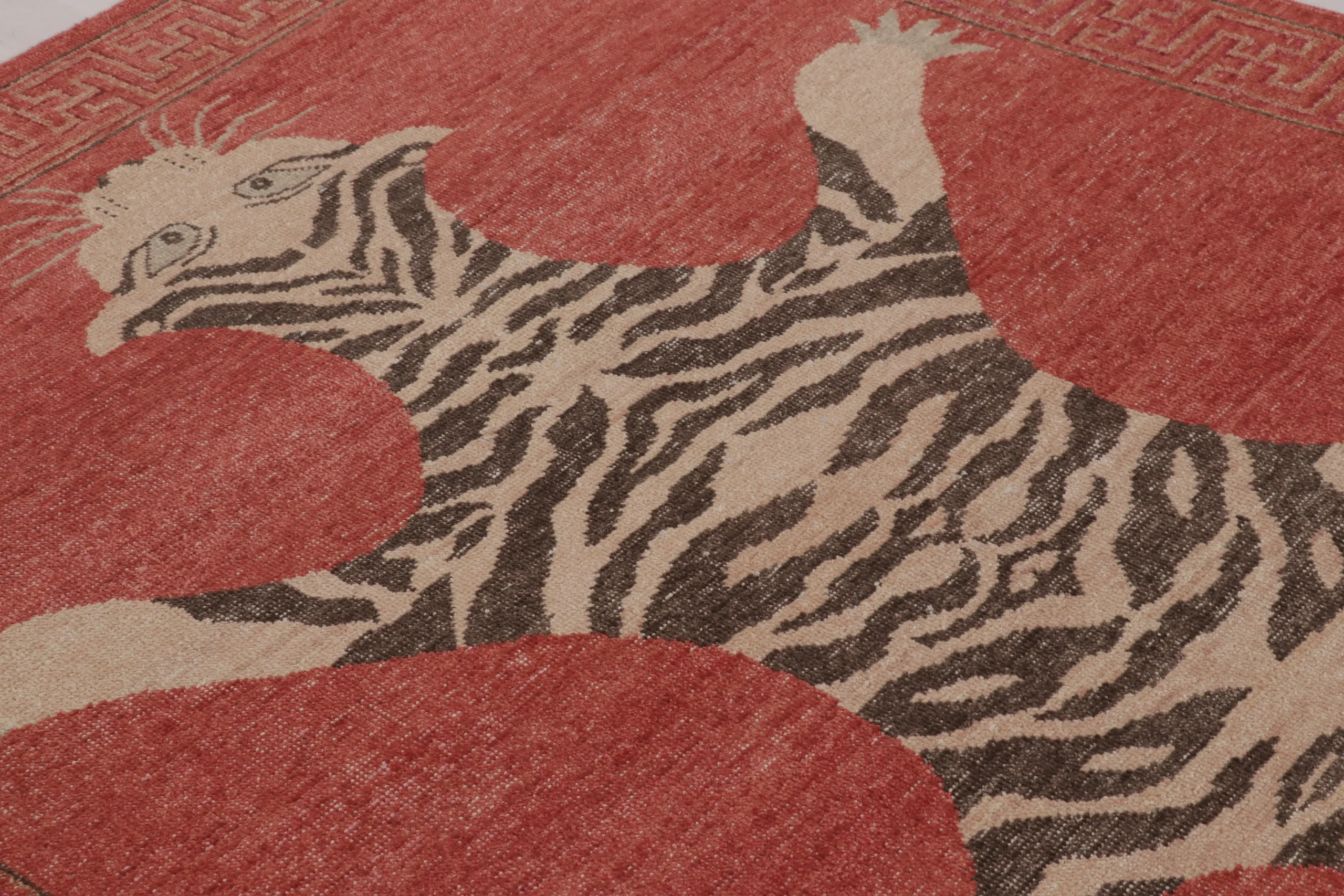 Modern Distressed Tiger Rug